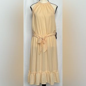 NWT Mackenzie & James Woman Gingham Hi-Neck Sleeveless Dress